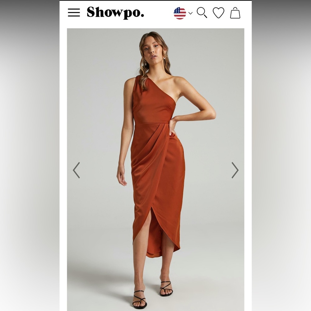 SHOWPO Copper Mid/Maxi Dress One Shoulder